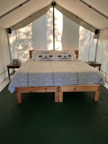 All of our Irvineside Farm tents feature Canadian-made Douglas Mattresses, in either King or Twin configurations.
